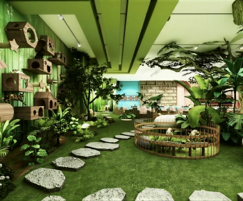 Modern Outdoor Space In Kindergarten-ID:774857048