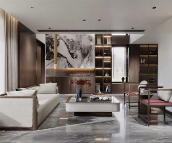 New Chinese Style A Living Room-ID:591573005