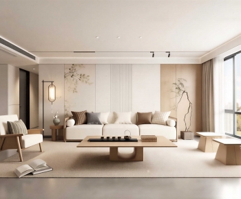 New Chinese Style A Living Room-ID:621994973