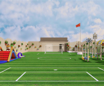 Modern Outdoor Space In Kindergarten-ID:807529934