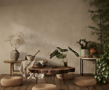 Wabi-sabi Style Tea Tables And Chairs-ID:664386036