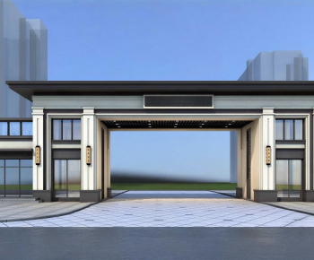 New Chinese Style Facade Element-ID:557286024