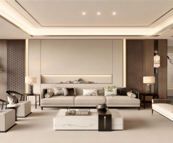 New Chinese Style A Living Room-ID:793317086