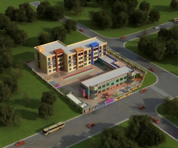 Modern Architectural Bird's-eye View Planning-ID:501638891