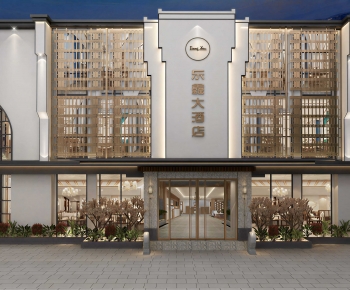 New Chinese Style Facade Element-ID:500891925