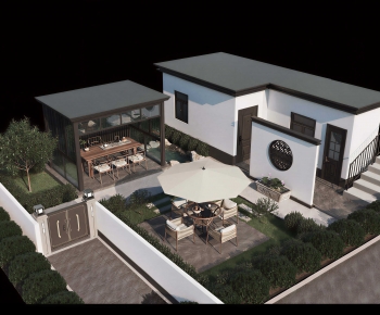 New Chinese Style Courtyard/landscape-ID:990998032