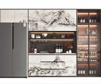 New Chinese Style Wine Cabinet-ID:168586975
