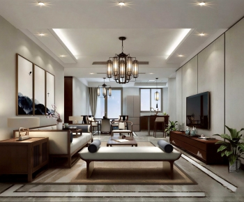 New Chinese Style A Living Room-ID:213539691