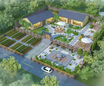 New Chinese Style Architectural Bird's-eye View Planning-ID:807768117