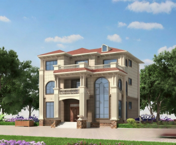 Simple European Style Detached Villa-ID:129787921