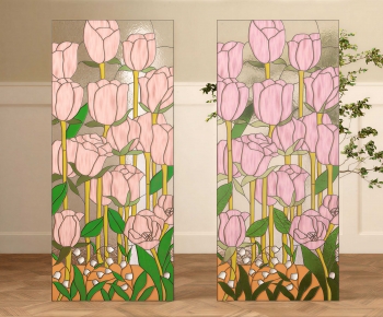 French Style Glass Screen Partition-ID:528912071