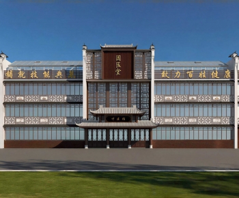 New Chinese Style Appearance Of Commercial Building-ID:187397969