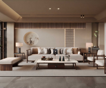 New Chinese Style A Living Room-ID:311526063