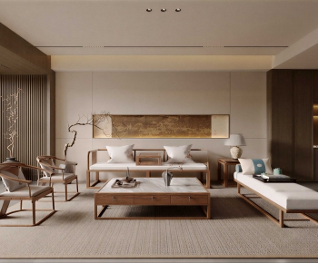 New Chinese Style A Living Room-ID:137818106