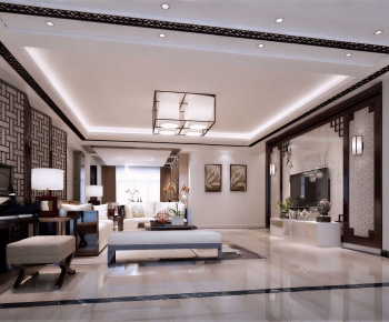 New Chinese Style A Living Room-ID:398330938