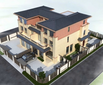 Simple European Style Detached Villa-ID:610800981