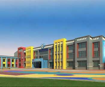 Modern Outdoor Space In Kindergarten-ID:182411919