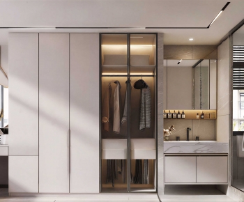 Modern Clothes Storage Area-ID:329976087
