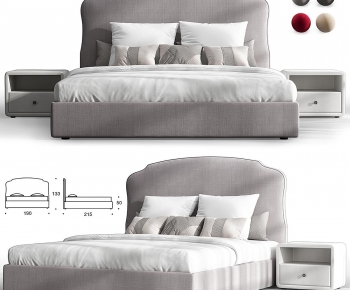 Modern Double Bed-ID:699342972