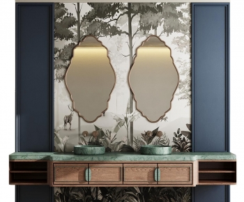 New Chinese Style Bathroom Cabinet-ID:613909014