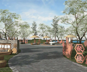 New Chinese Style Park Landscape-ID:442044977