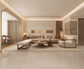 New Chinese Style A Living Room-ID:620117907