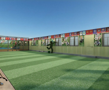 Modern Outdoor Space In Kindergarten-ID:285954006
