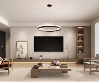 New Chinese Style A Living Room-ID:994224076