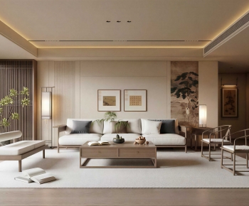 New Chinese Style A Living Room-ID:380708937