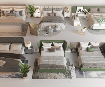 Modern Double Bed-ID:489820965