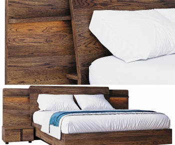 Wabi-sabi Style Double Bed-ID:704922919