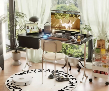 Modern Computer Desk And Chair-ID:739053962