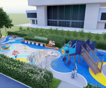 Modern Outdoor Space In Kindergarten-ID:431459902