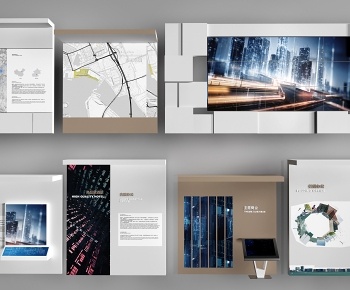 现代企业文化墙组合3D模型