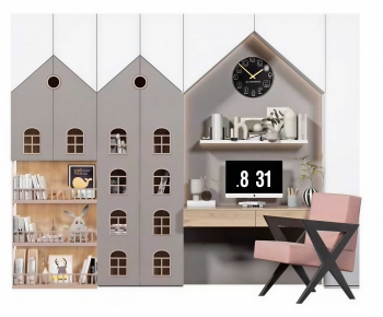 Modern Computer Desk And Chair-ID:983872892