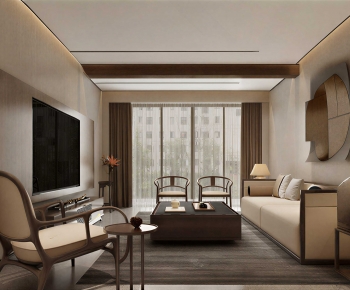 New Chinese Style A Living Room-ID:206611227