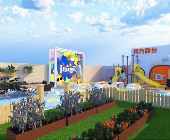 Modern Outdoor Space In Kindergarten-ID:471659905