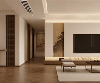 New Chinese Style A Living Room-ID:702960589