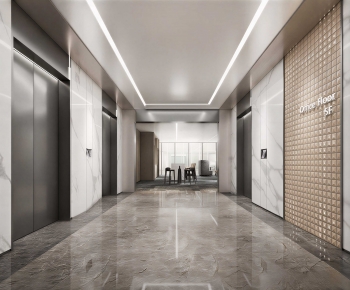 Modern Office Elevator Hall-ID:493242035
