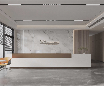 Modern Office Reception Desk-ID:729177003