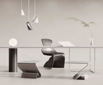 Modern Computer Desk And Chair-ID:414603954