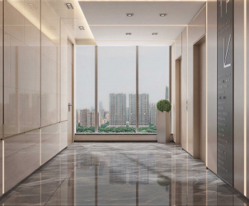 Modern Office Elevator Hall-ID:649036886