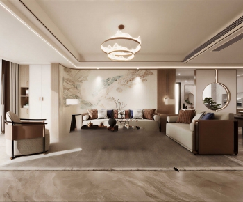 New Chinese Style A Living Room-ID:794260522