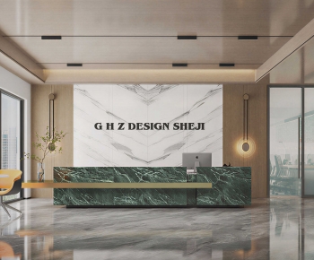 Modern Office Reception Desk-ID:642152072