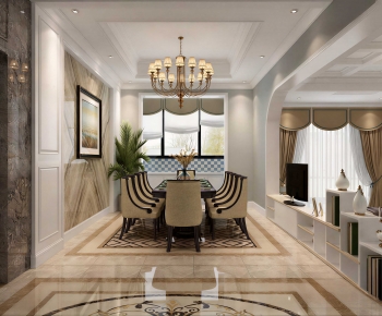 Simple European Style Dining Room-ID:599553115