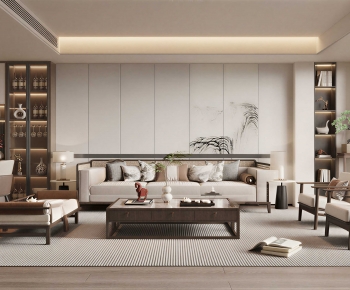 New Chinese Style A Living Room-ID:345360045