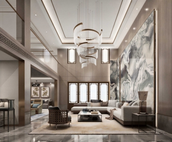 New Chinese Style A Living Room-ID:124166012