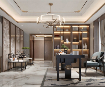 New Chinese Style A Living Room-ID:859754096