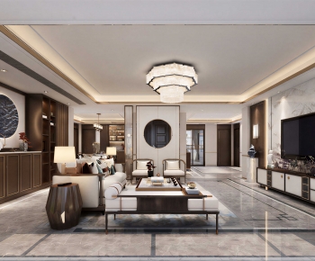 New Chinese Style A Living Room-ID:312412021