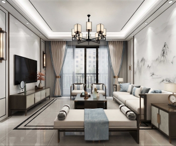 New Chinese Style A Living Room-ID:201903103